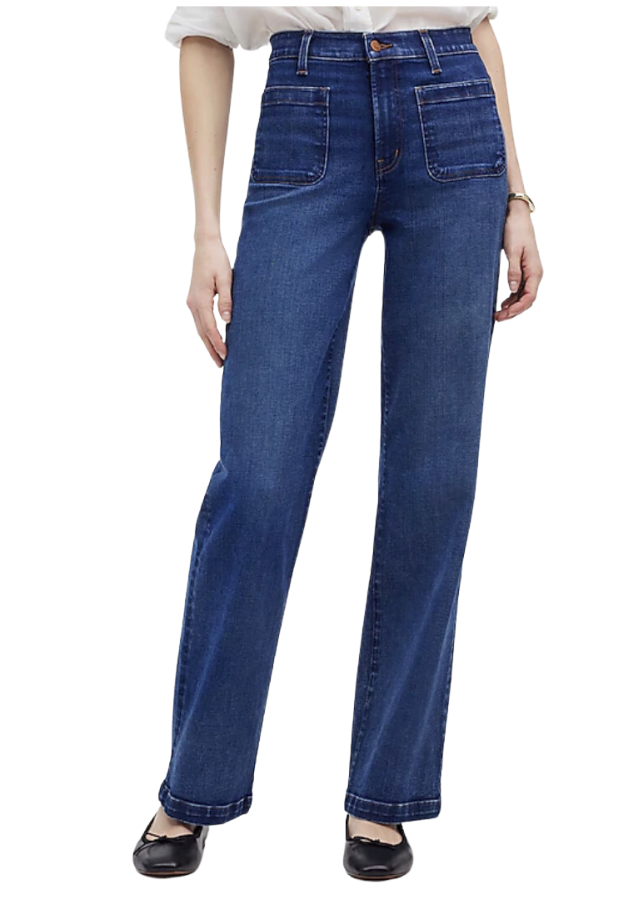 Emmett Wide Leg Patch Pocket Jeans